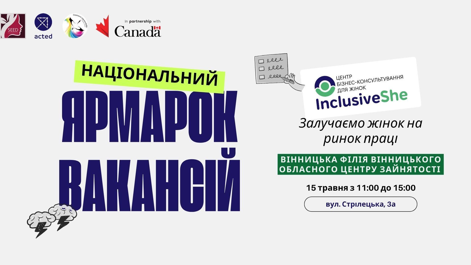 ГО &laquo;Соціальна перспектива&raquo; представить Центр бізнес-консультування для жінок: &laquo;InclusiveShe&raquo; на Національному ярмарку вакансій у Вінниці